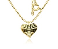 Heart Shaped Gold Plated Silver Kids Necklace SPE-3892-GP